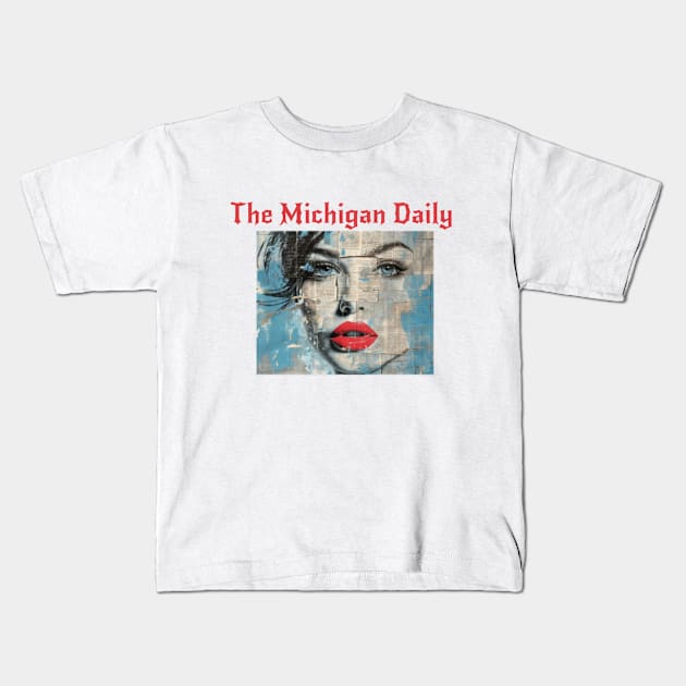 Michigan daily newspaper Kids T-Shirt by designfurry 